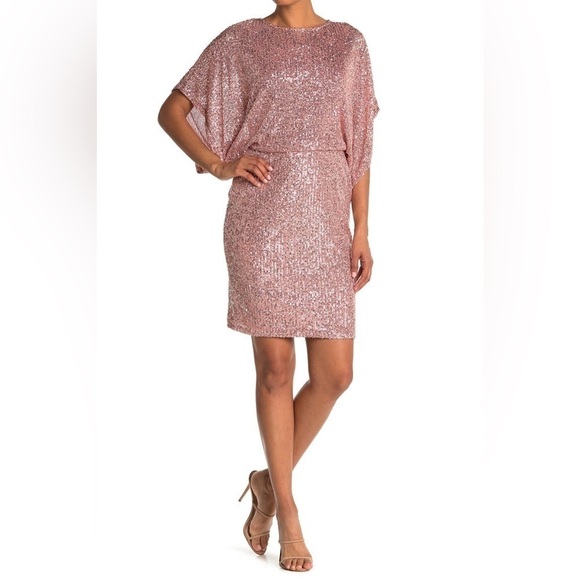 NEW MARINA Sequin Cocktail Dress Rose Gold/Pink 8 - Picture 1 of 5